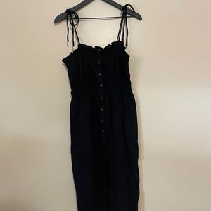 Universal Thread Black Midi Linen Dress | Size Large